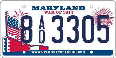 MD license plate 8AQ3305