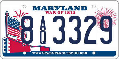 MD license plate 8AQ3329