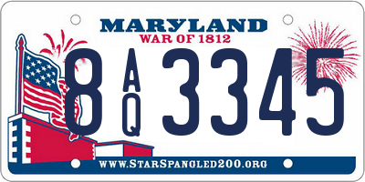 MD license plate 8AQ3345