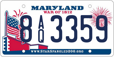 MD license plate 8AQ3359