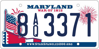 MD license plate 8AQ3371
