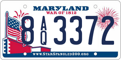 MD license plate 8AQ3372