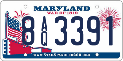 MD license plate 8AQ3391
