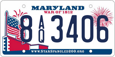 MD license plate 8AQ3406