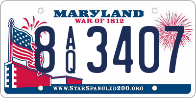 MD license plate 8AQ3407