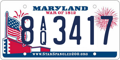 MD license plate 8AQ3417