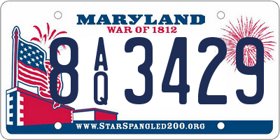 MD license plate 8AQ3429