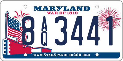 MD license plate 8AQ3441