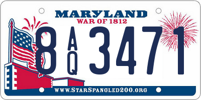 MD license plate 8AQ3471
