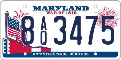 MD license plate 8AQ3475