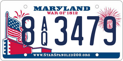 MD license plate 8AQ3479