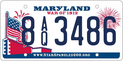 MD license plate 8AQ3486