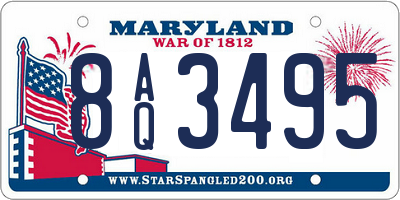 MD license plate 8AQ3495