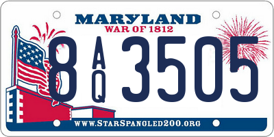 MD license plate 8AQ3505