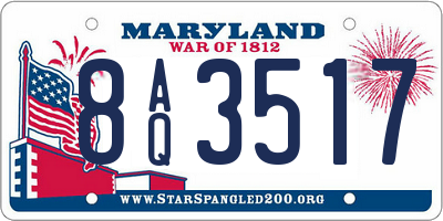MD license plate 8AQ3517