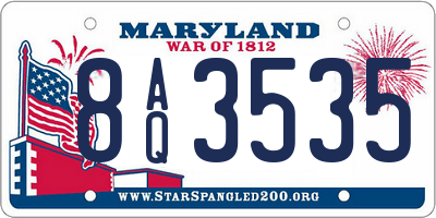 MD license plate 8AQ3535