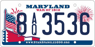 MD license plate 8AQ3536