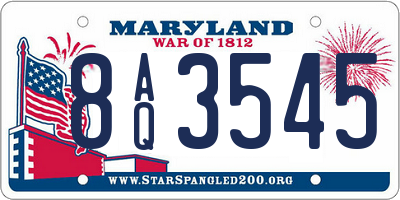 MD license plate 8AQ3545