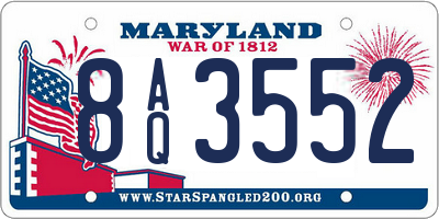 MD license plate 8AQ3552