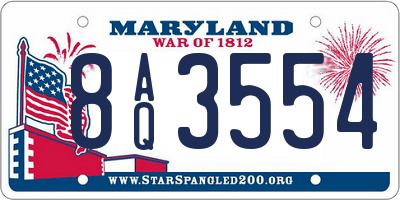 MD license plate 8AQ3554