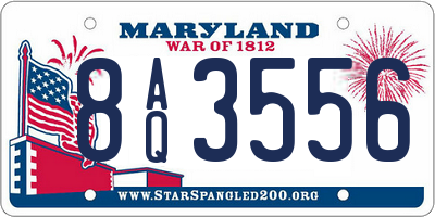 MD license plate 8AQ3556