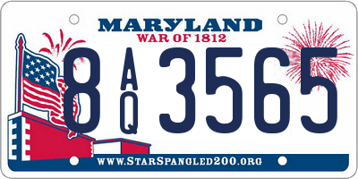 MD license plate 8AQ3565