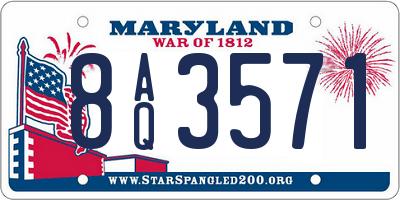 MD license plate 8AQ3571