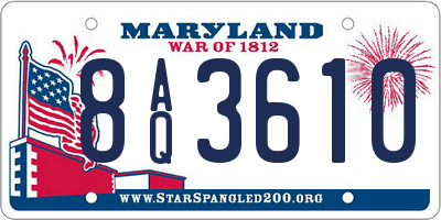MD license plate 8AQ3610