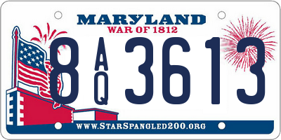 MD license plate 8AQ3613