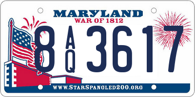 MD license plate 8AQ3617