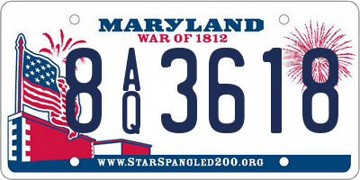 MD license plate 8AQ3618