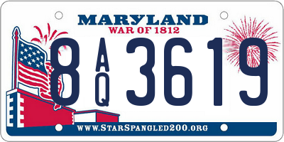 MD license plate 8AQ3619