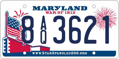 MD license plate 8AQ3621