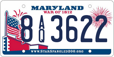 MD license plate 8AQ3622