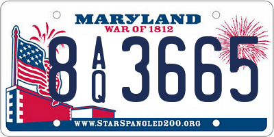 MD license plate 8AQ3665