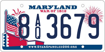 MD license plate 8AQ3679