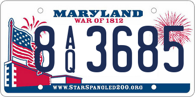 MD license plate 8AQ3685