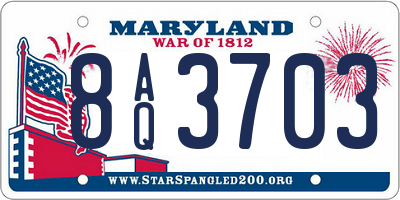 MD license plate 8AQ3703