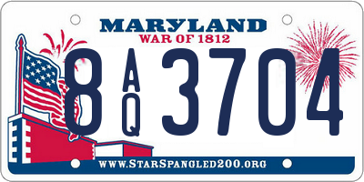 MD license plate 8AQ3704