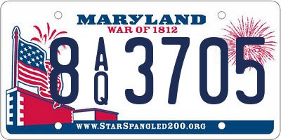 MD license plate 8AQ3705