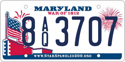 MD license plate 8AQ3707