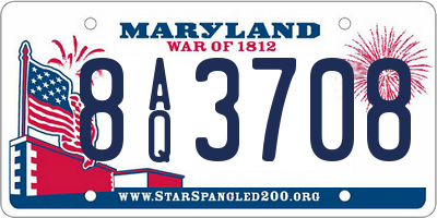 MD license plate 8AQ3708