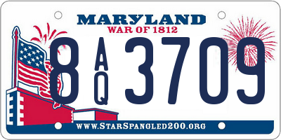 MD license plate 8AQ3709