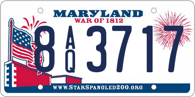 MD license plate 8AQ3717