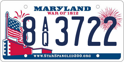 MD license plate 8AQ3722