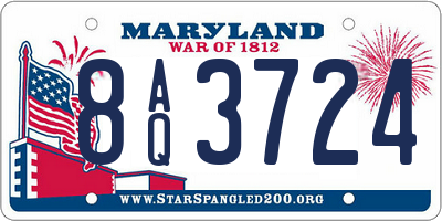 MD license plate 8AQ3724