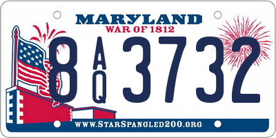 MD license plate 8AQ3732