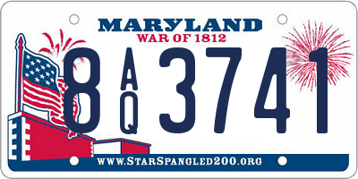 MD license plate 8AQ3741
