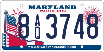 MD license plate 8AQ3748
