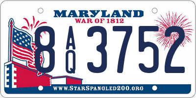 MD license plate 8AQ3752